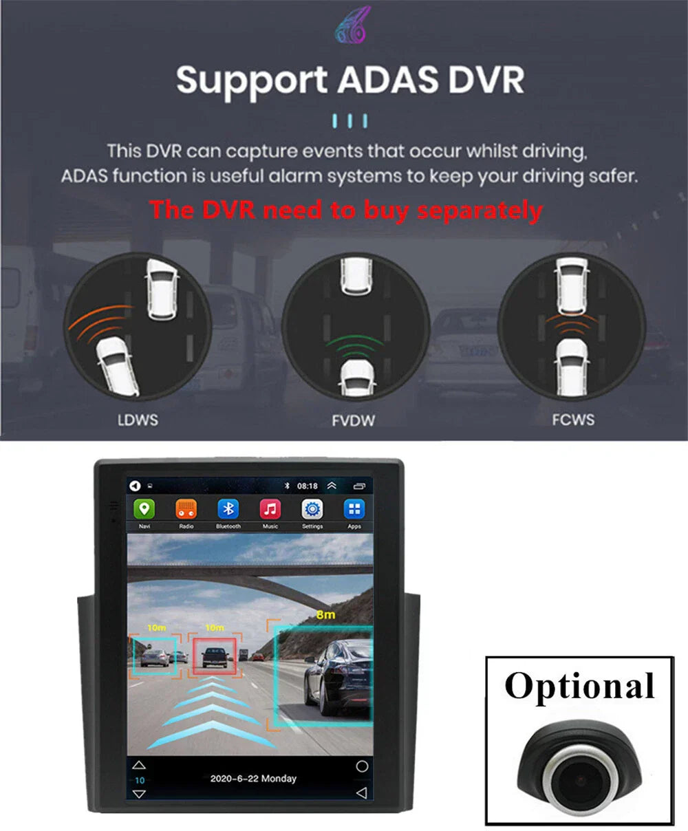 9.7'' Vertical Car Stereo Radio GPS WiFi OBD RDS for Fiat Doblo (2015-2019)