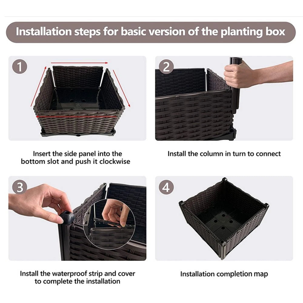 Raised Plastic Garden Bed Planter for Outdoor Vegetables and Herbs