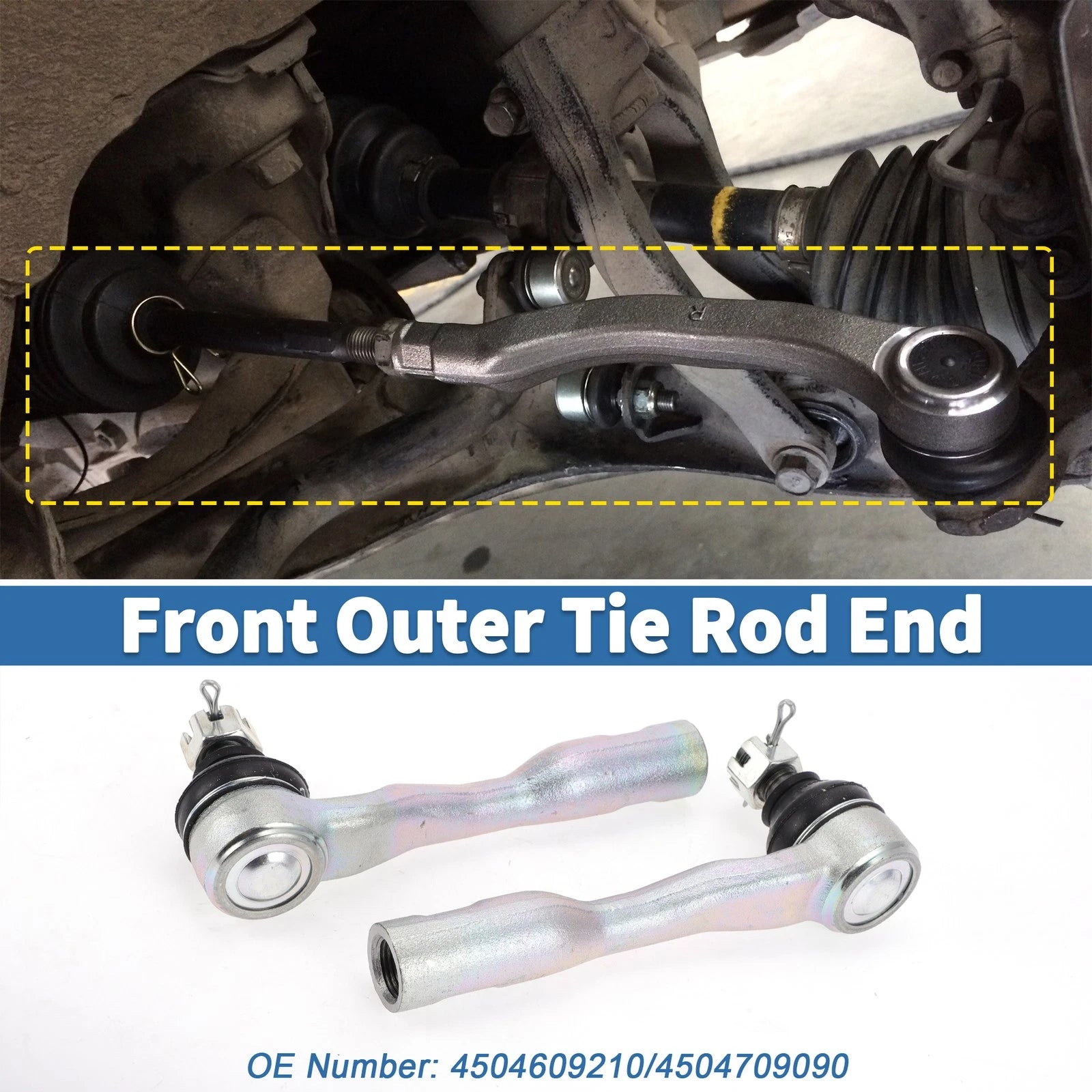 2X Front Outer Tie Rod Ends for Toyota Tundra (2003–2006) No. 4504609210