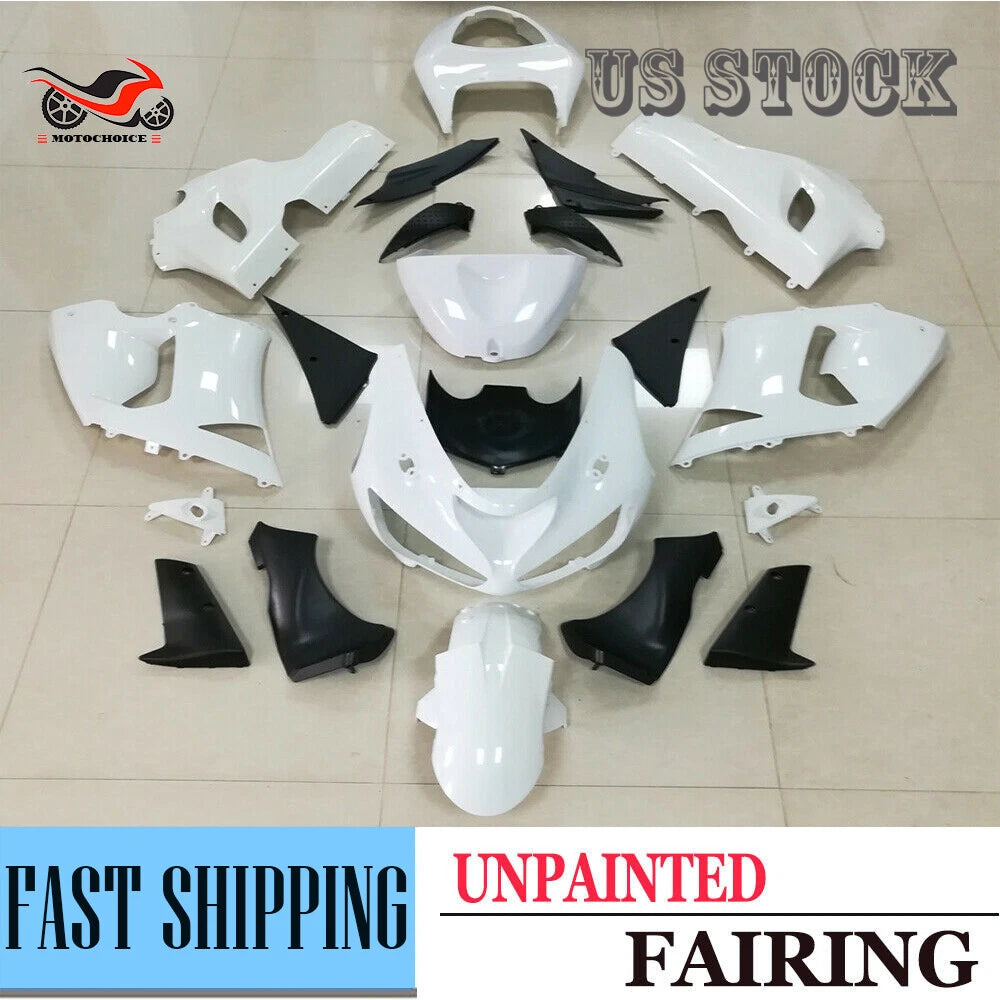 Fairing Kit for Kawasaki Ninja ZX6R (2005–2006) Unpainted ABS Plastic