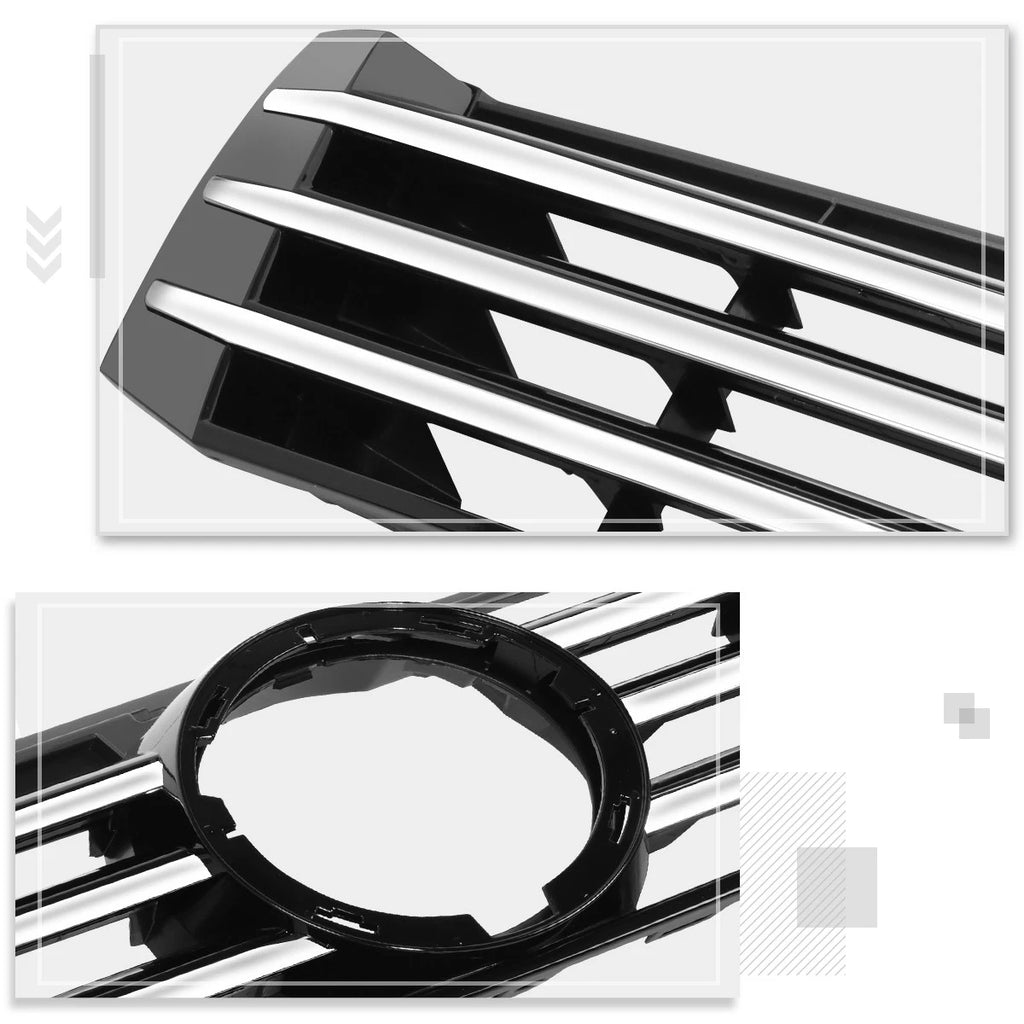 Front Grille Insert for Volkswagen Passat (2012–2015) - Horizontal Slats, Badge Slot
