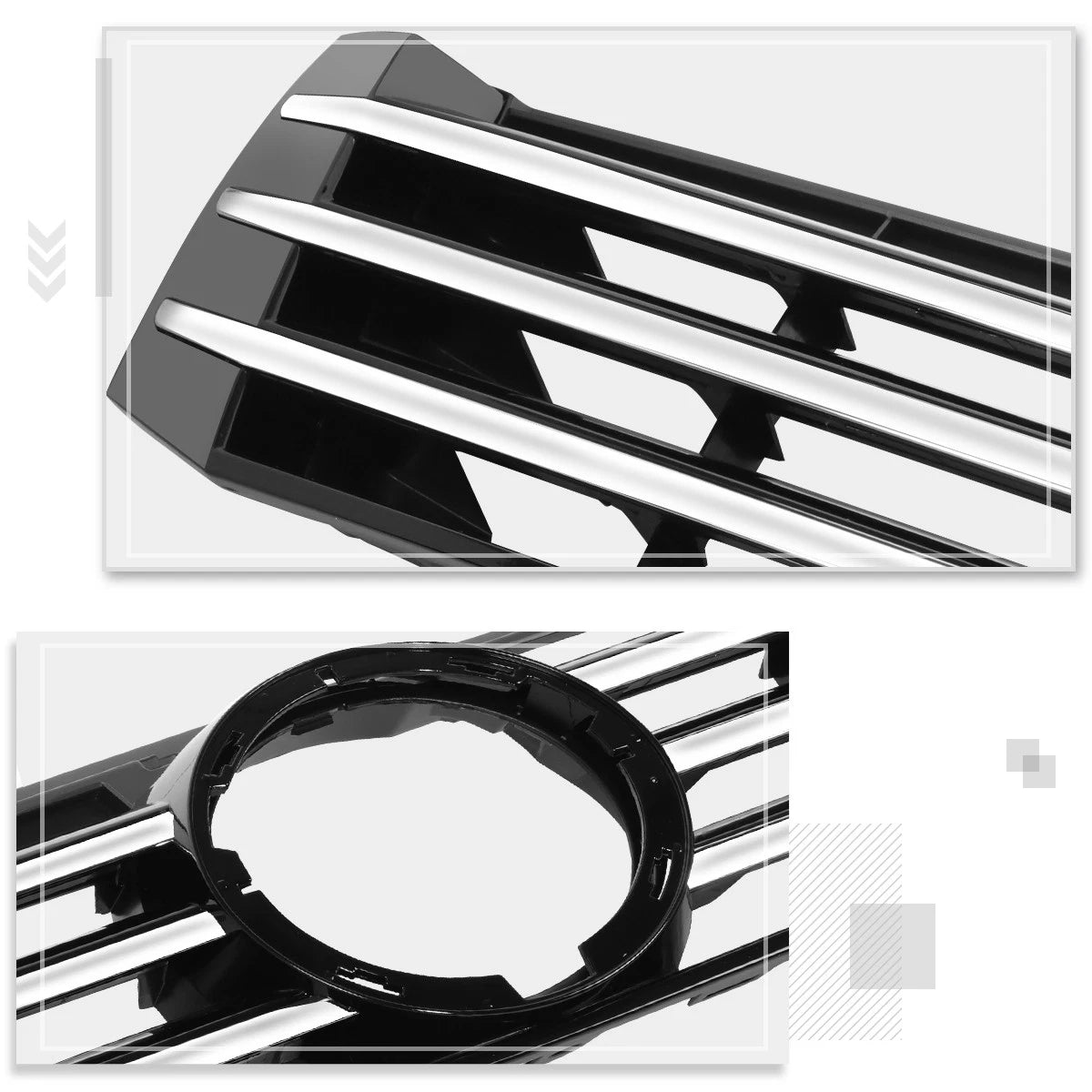 Front Grille Insert for Volkswagen Passat (2012–2015) - Horizontal Slats, Badge Slot