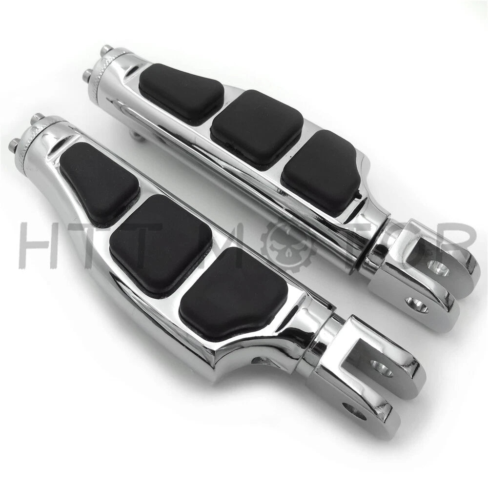 Set of 2 Chrome Flat Wing Footpegs for Harley FXBB FXBR FXBRS FXLR (2018–Later)