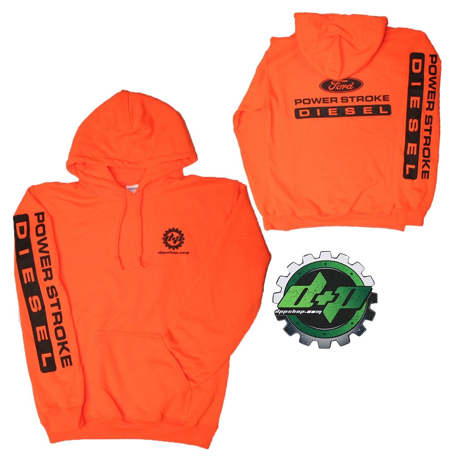 3X Orange Hoodie for Ford Powerstroke Diesel