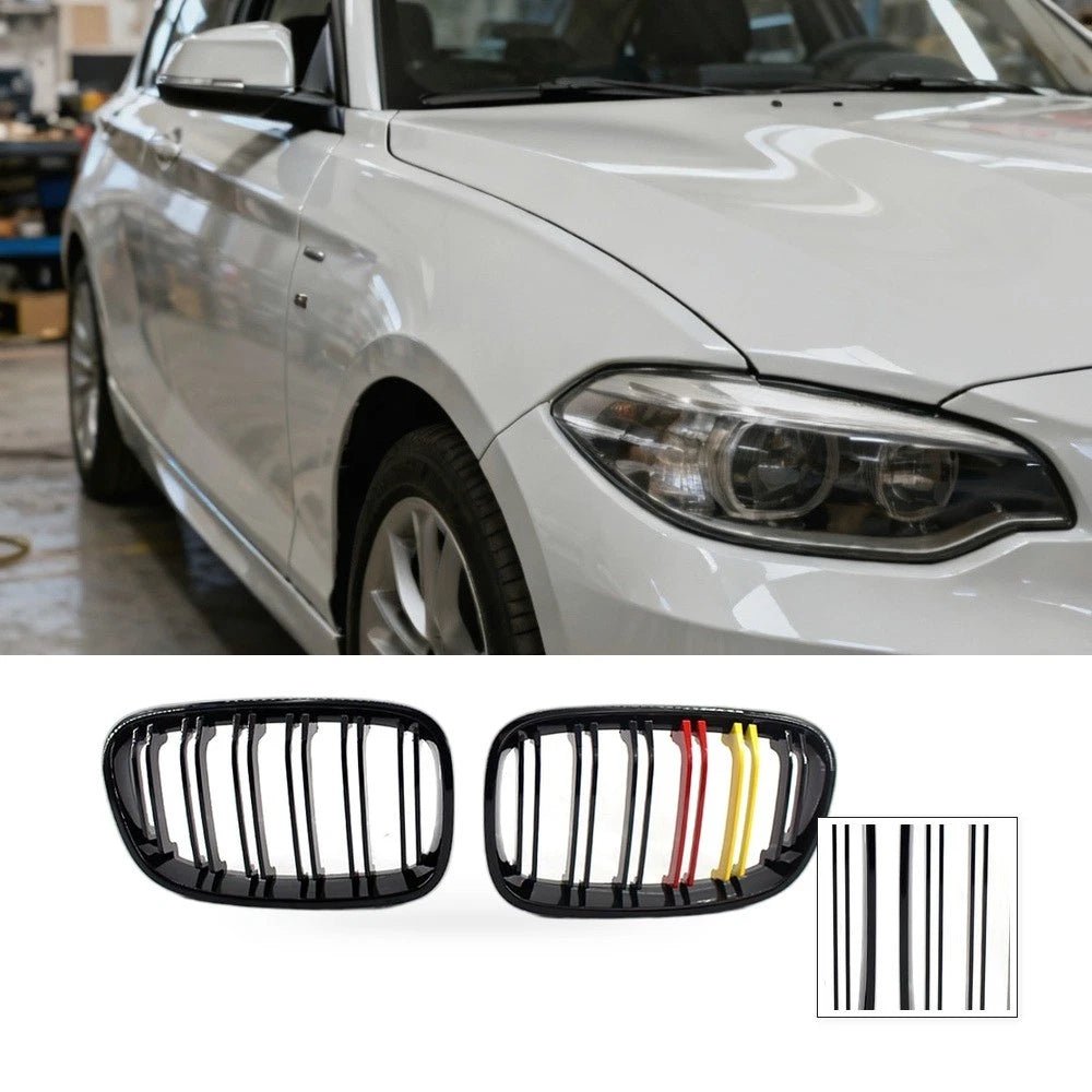 Gloss Black Dual Line Grille for BMW 1 Series F20 (2011–2014)