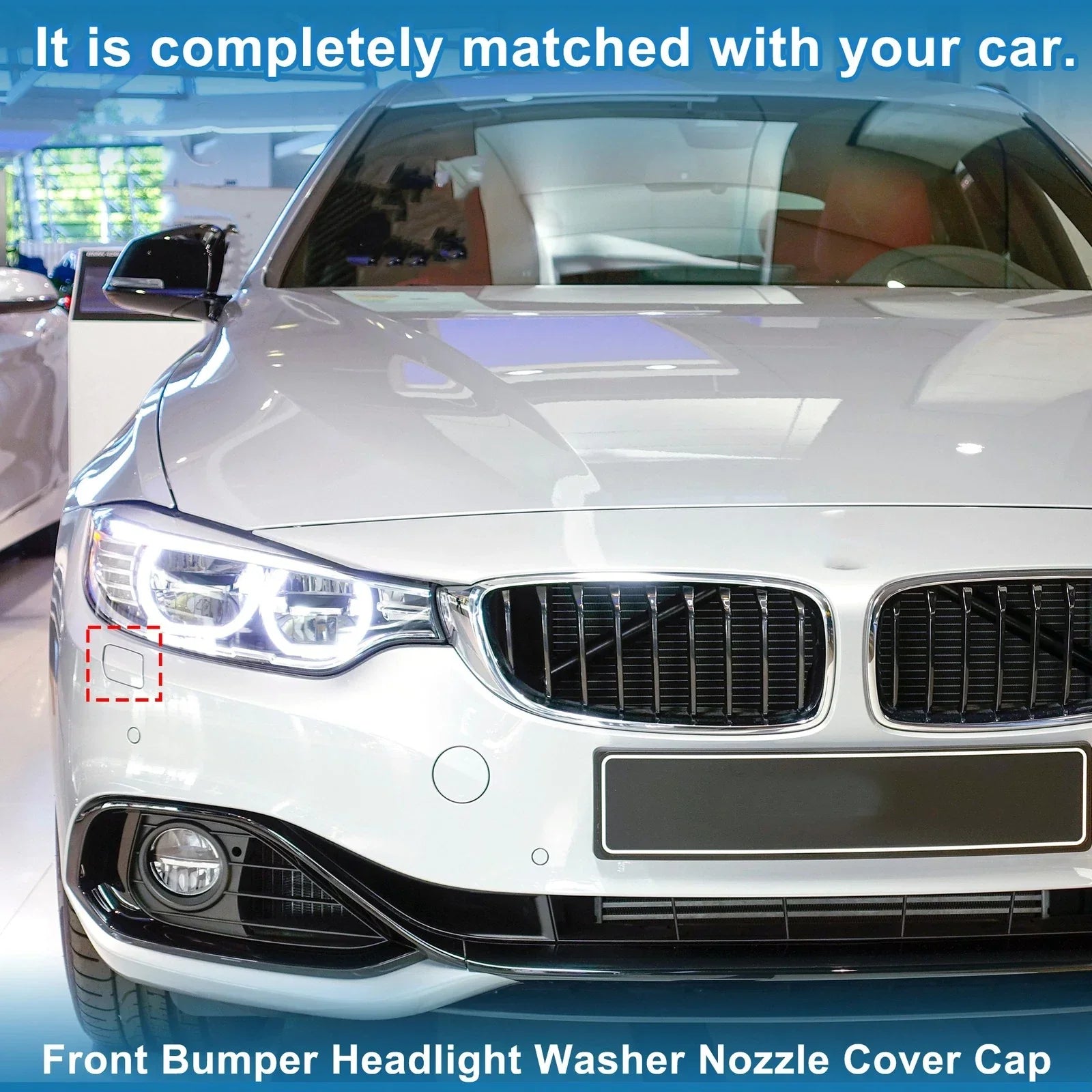 Front Right Washer Nozzle Cover Cap for BMW 428i White (2014-2016)
