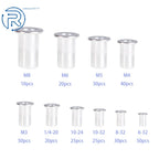 Set of 300 Aluminum Rivet Nuts for Various Applications (Metric & SAE)