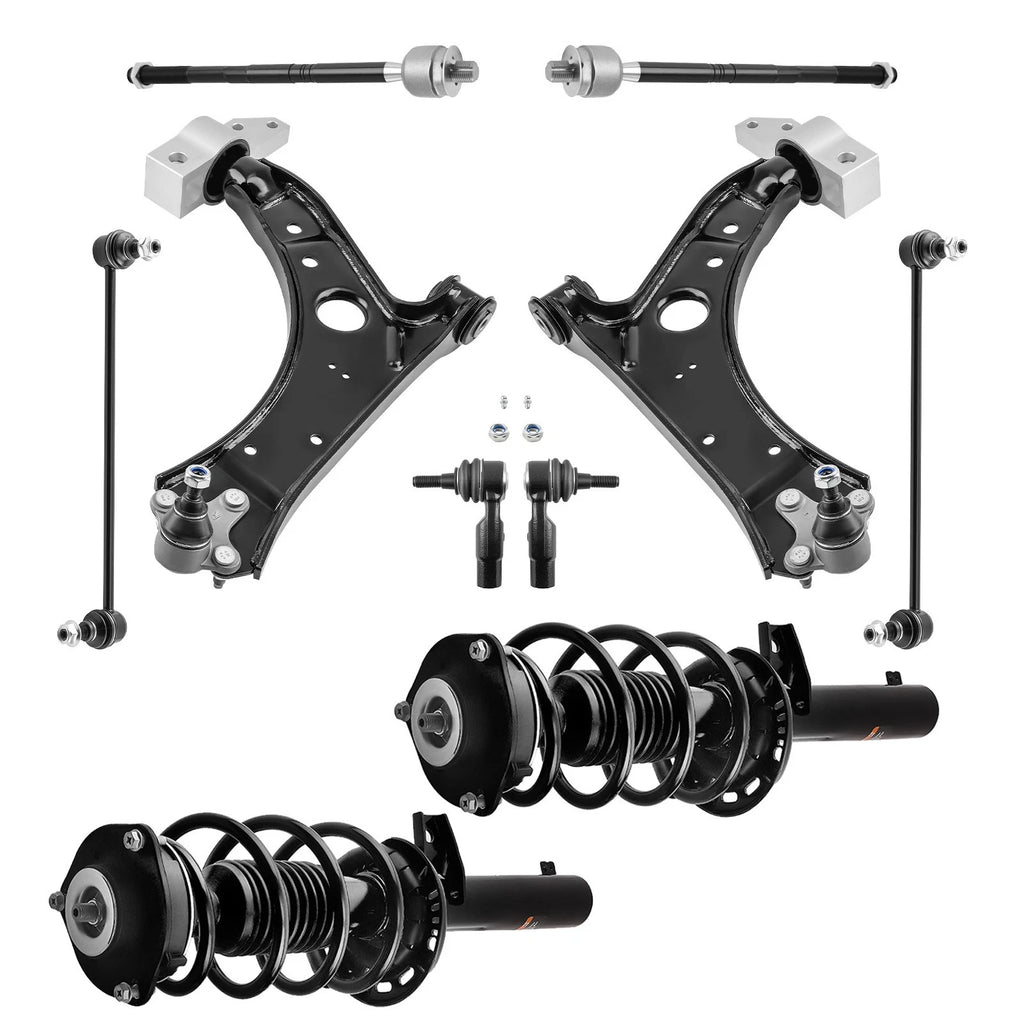 12pcs Suspension Front Strut w/ Control Arm for VW Jetta Golf (2006–2014)