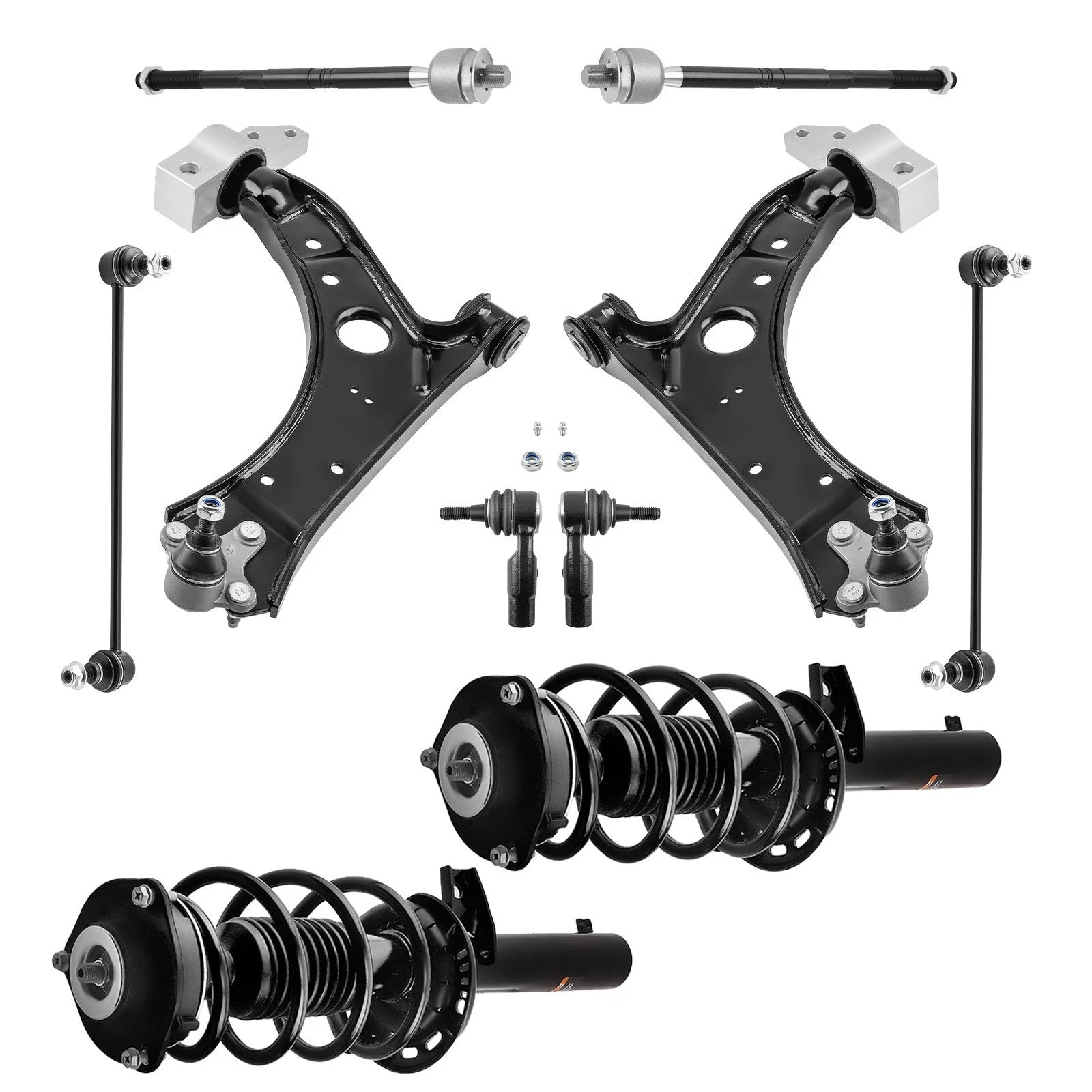 12pcs Suspension Front Strut w/ Control Arm for VW Jetta Golf (2006–2014)