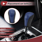 1Pc Gear Shift Knob Cover for Subaru Forester (2006–2012) Blue Faux Leather