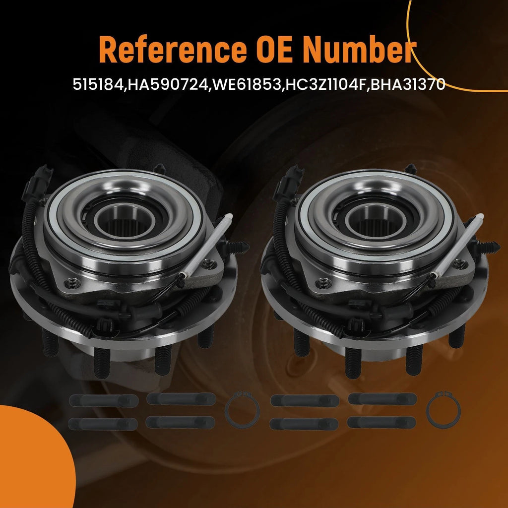 Pair Front Wheel Hub & Bearing Sets for Ford F-450/F-550 4x4 (2017–2019) BHA31370