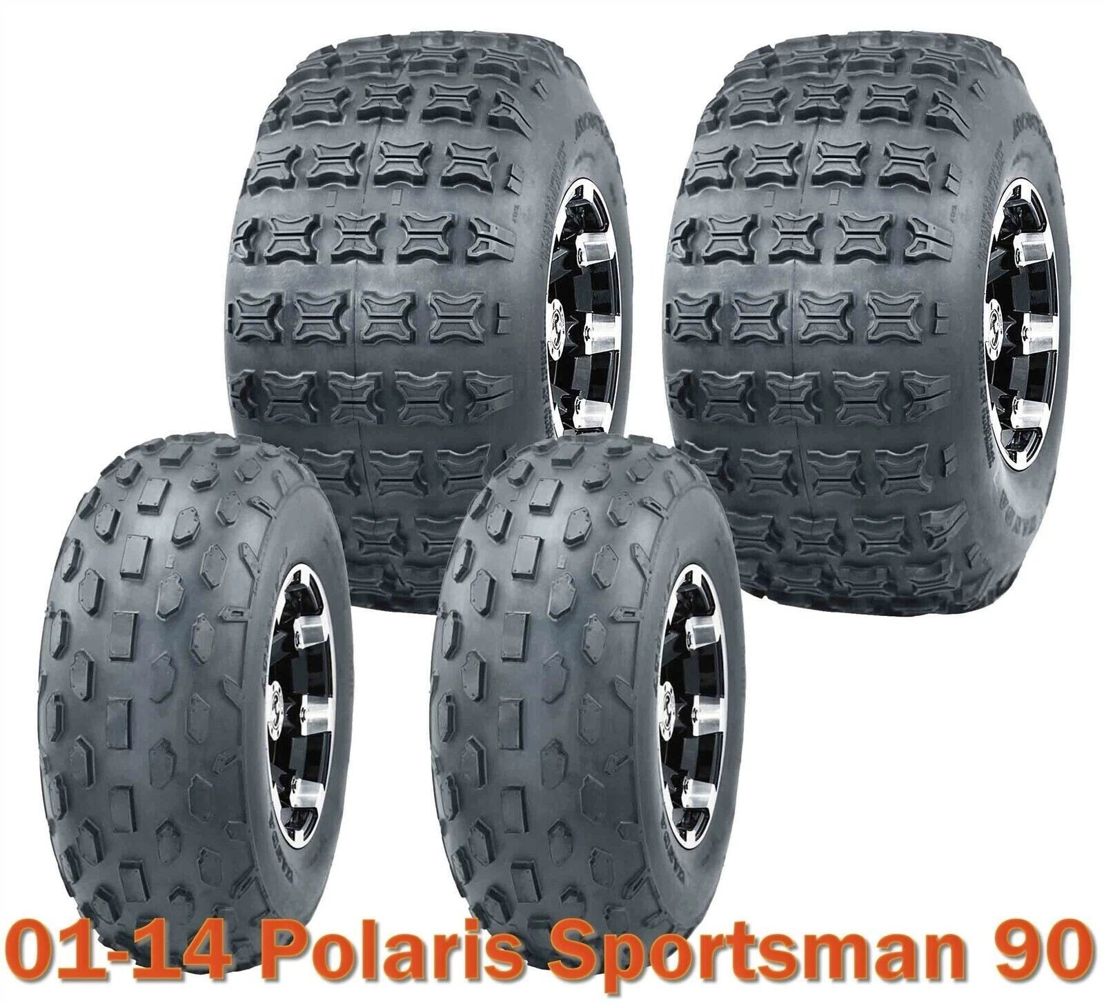 Set of 4 ATV Tires 19x7-8 & 18x9.5-8 for Polaris Sportsman 90 (2001–2014)