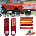 Set of 6 LED Tail Light & Side Marker Lamps for Ford F150 F250 E150 (1973–1979)