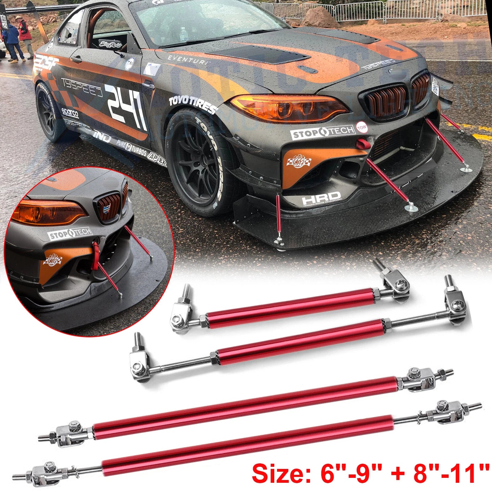 JDM Red Sport Racing Bumper Lip Splitter for Universal Fit (2000–2025)