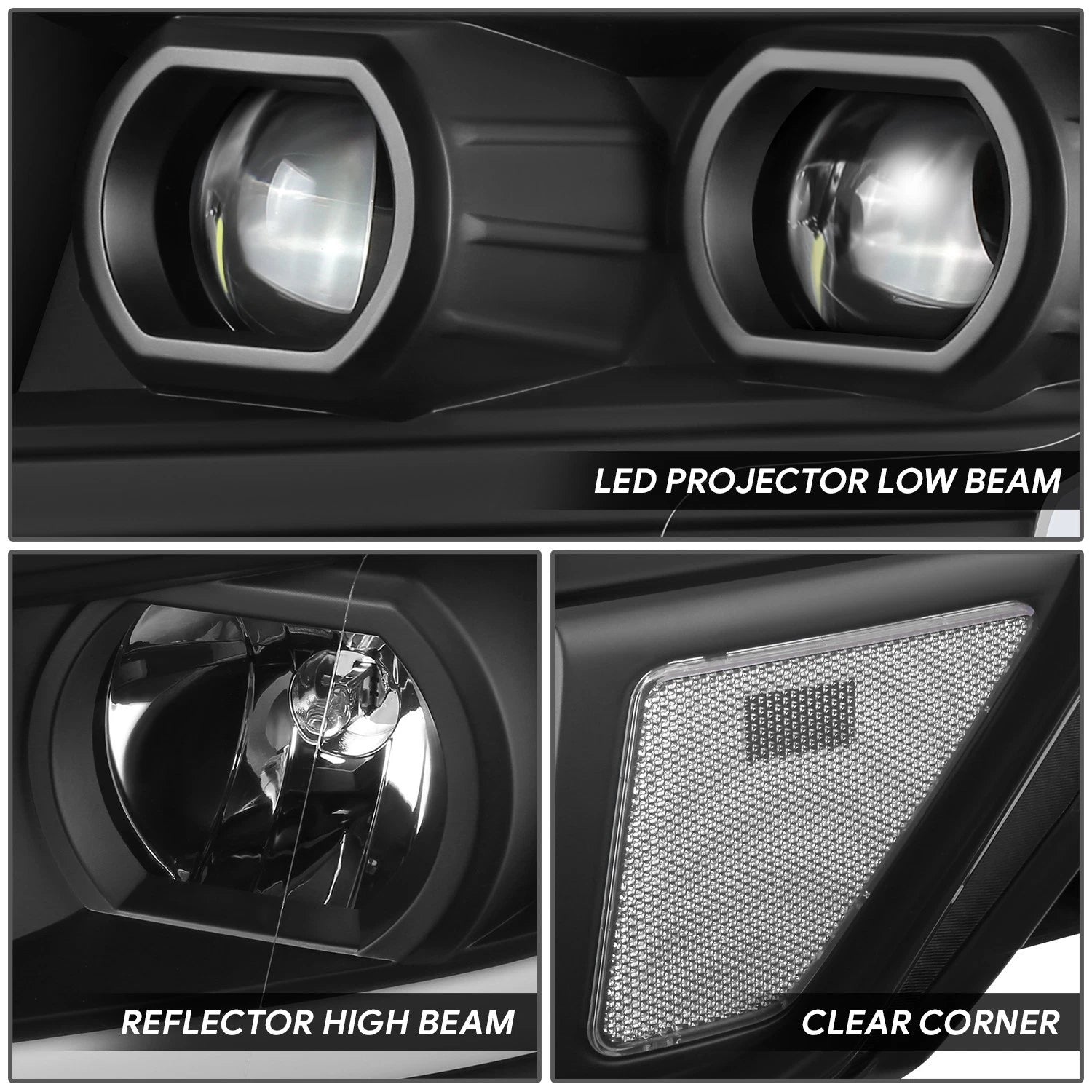 LED Projector Headlights for Nissan Titan XD (2016–2024) - Black Housing