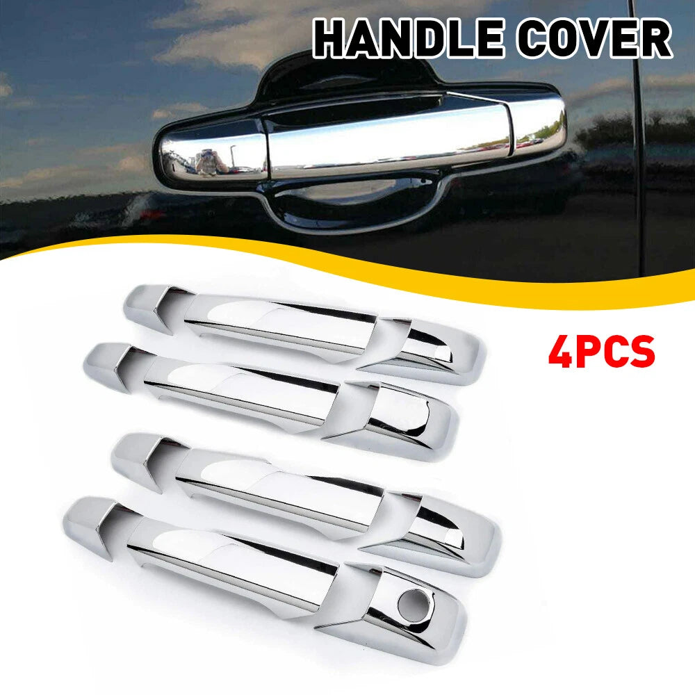 Set of 4 Chrome Door Handle Covers for Chevy Silverado GMC Sierra 1500 2500 3500 (2007–2013)