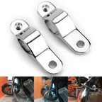 2X Adjustable 30-35MM Bull Bar Clamp Foglight Chrome Bracket for Motorcycle