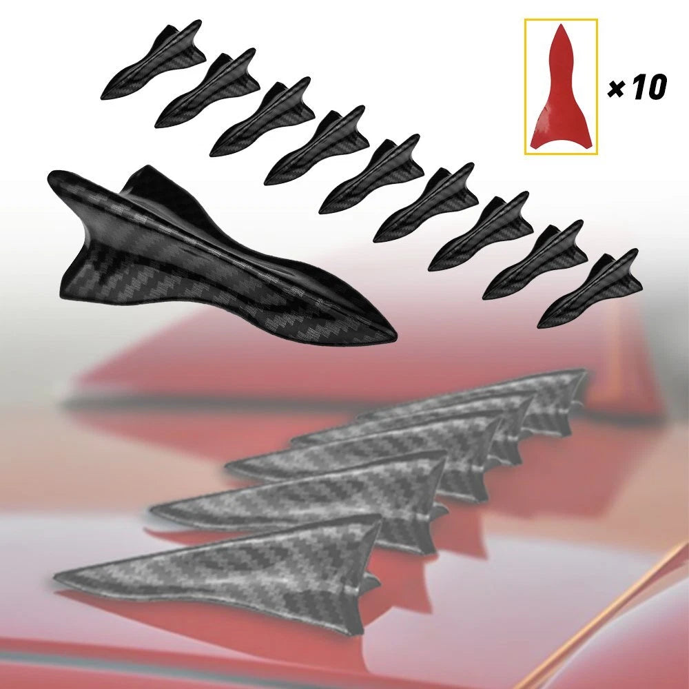 10x Carbon Fiber Shark Fin Spoiler for Universal Vehicles 