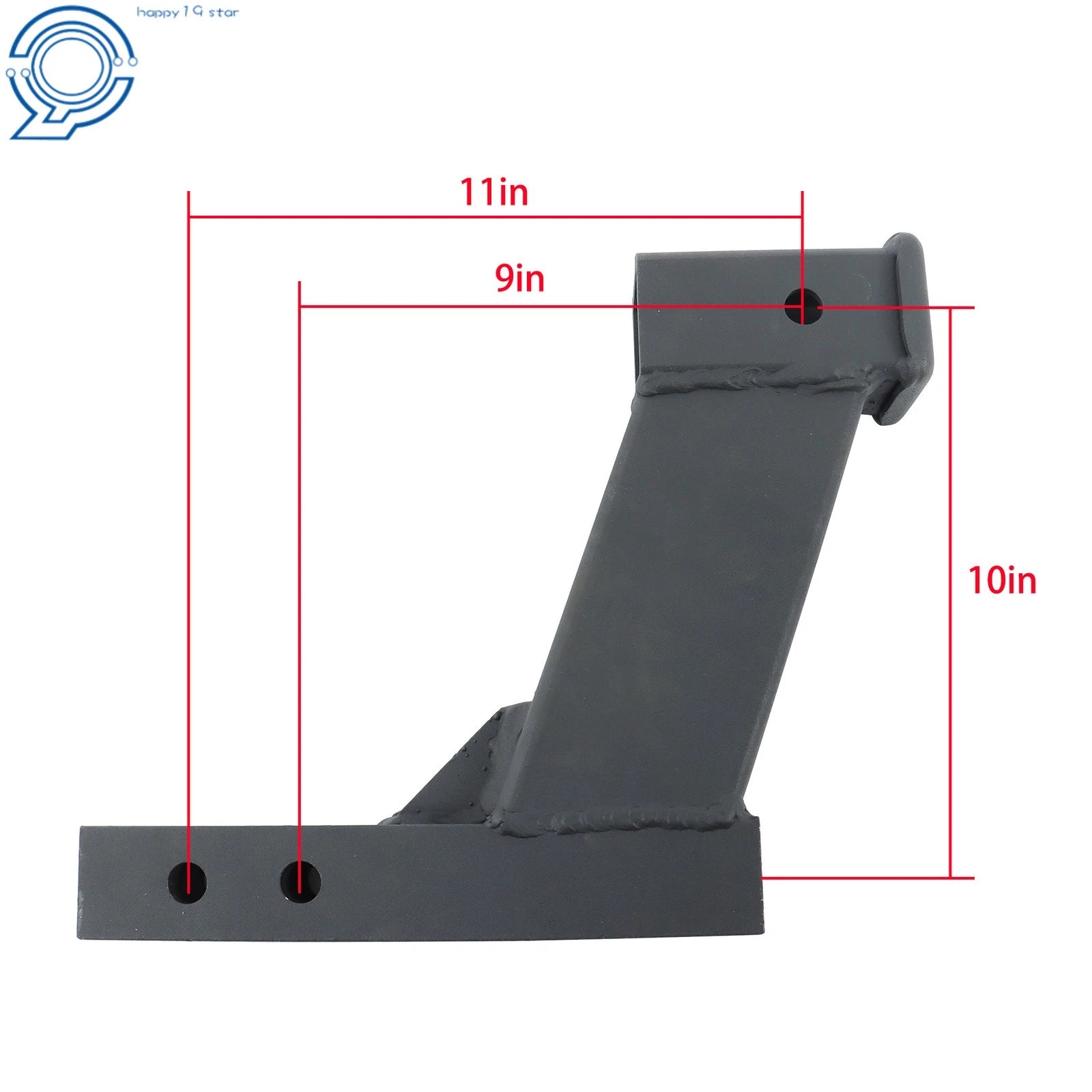 2 Inch Black Receiver Hitch Adapter for Trucks (10 Inch Rise Drop)
