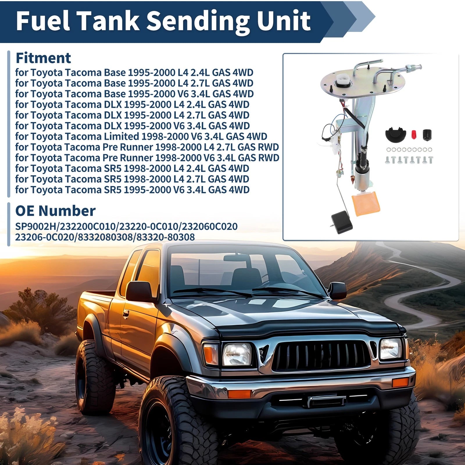 Fuel Pump Tank Sending Unit for Toyota Tacoma (1995–2000) No.SP9002H/232060C020