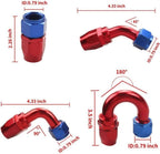 8AN Stainless Steel Nylon Braided Oil Fuel Line Hose 20FT with Swivel Fittings