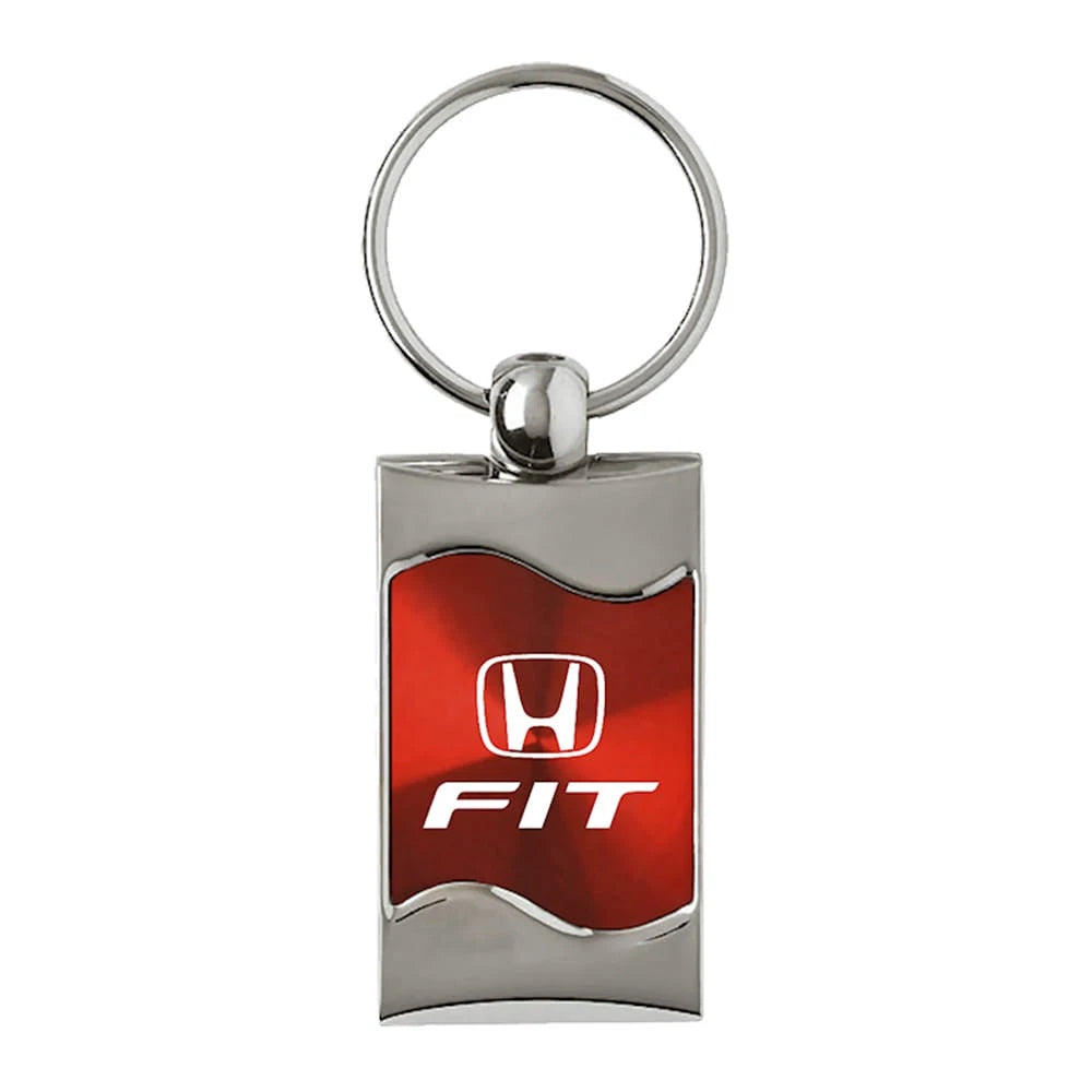 Red Rectangular Wave Keychain - Officially Licensed for Honda Fit