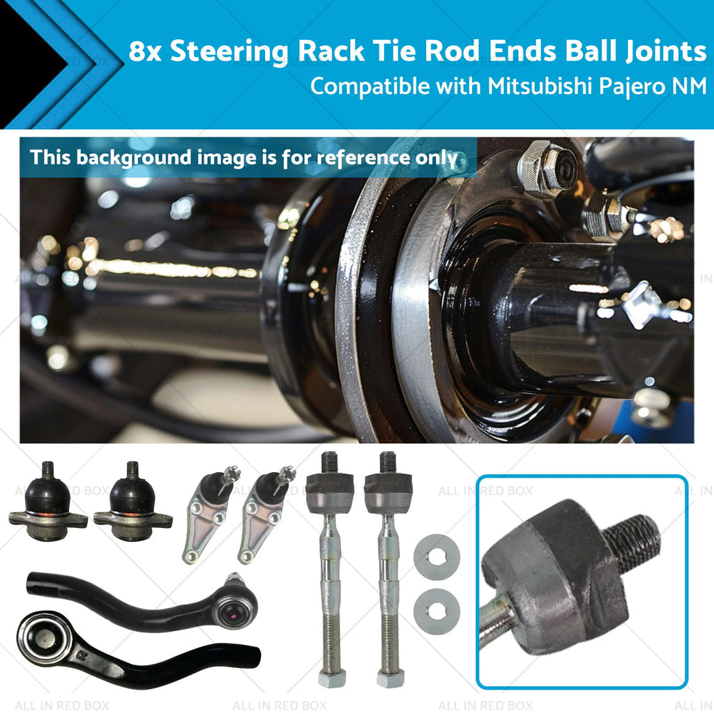 8x Steering Rack Tie Rod Ends Ball Joints for Mitsubishi Pajero (1997–2000)