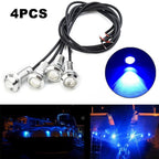 4 x IP68 Blue LED Boat Light Silver Waterproof Underwater for Cars Trucks Boats