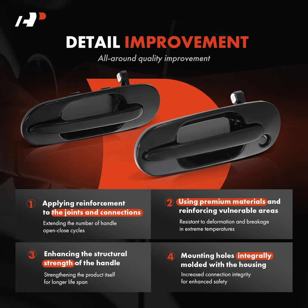 Set of 4 Exterior Door Handles for Honda CR-V (1997–2001)