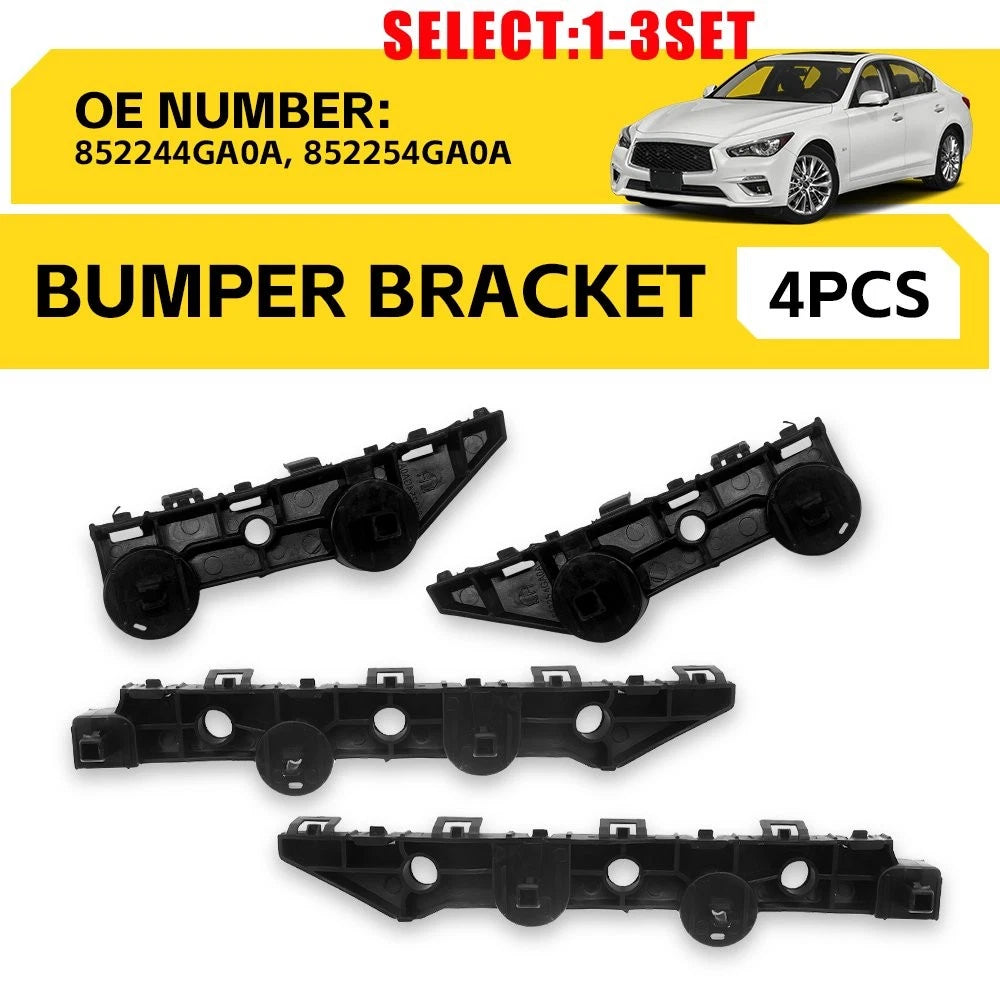 Set of 2 Rear Bumper Upper Lower Brackets for Infiniti Q50 (2014–2024)