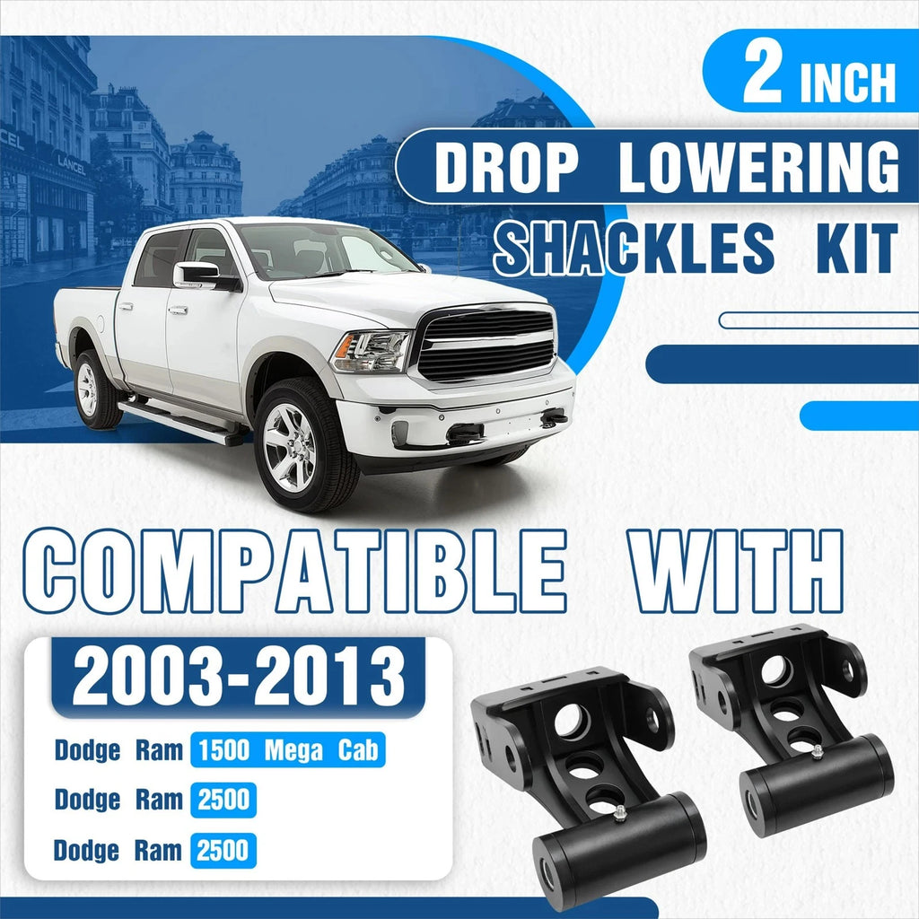 Drop Lowering Shackles 2" Leveling Kit for Dodge Ram 1500 Mega Cab 2500 (2003–2013)