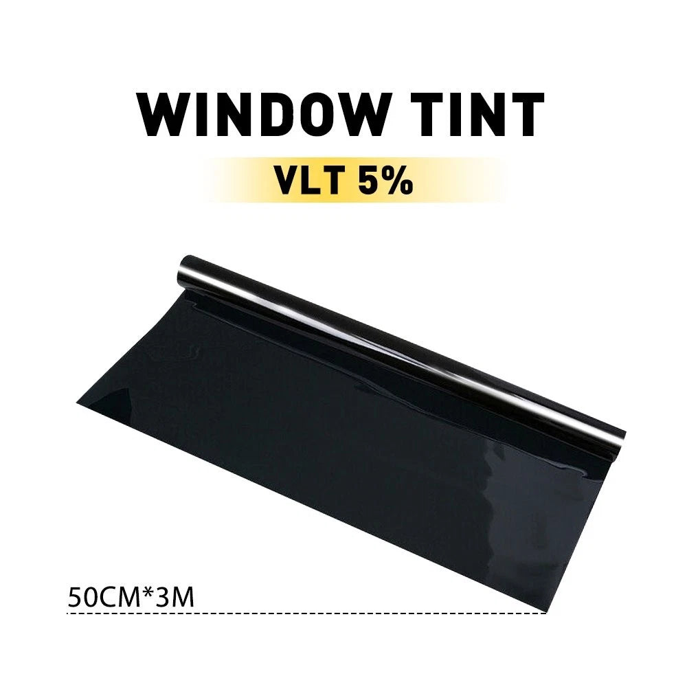 10 Feet Window Tint Roll 5% VLT Super Dark Black Film for Car Home