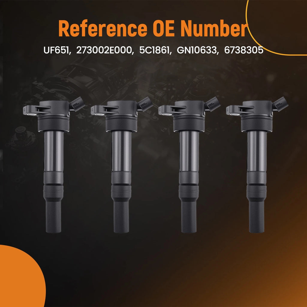 4 Ignition Coils for Hyundai Elantra Tucson Kia Soul (2011–2017)