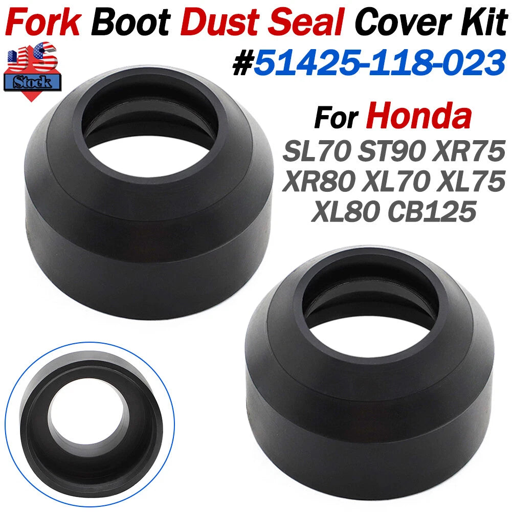 2X Fork Dust Seals for Honda SL70 ST90 XR75 XR80 XL70 XL75 XL80 CB (1970–1980) 51425-118-023