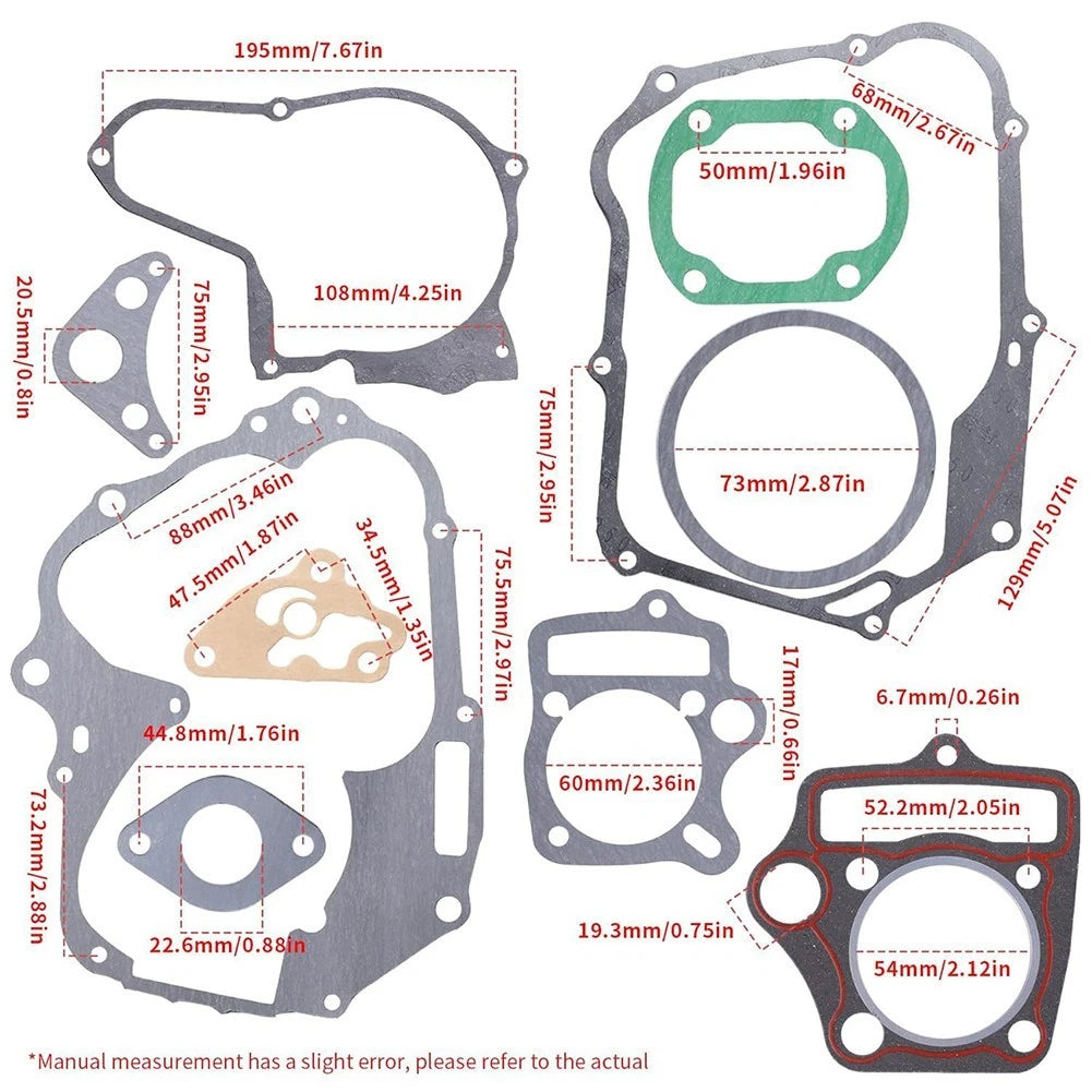 Gasket Set for Honda 107cc 110cc 125cc Engines (Motorcycle Repair)