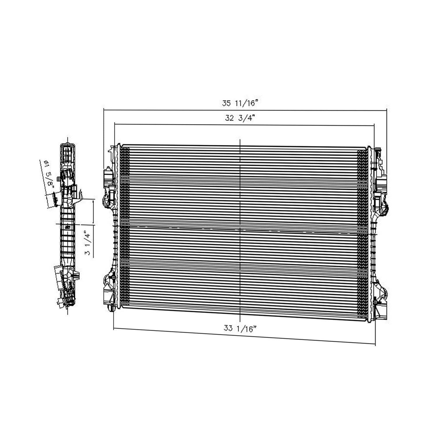 Replacement Radiator Repair Part for 2012–2015 Porsche Panamera