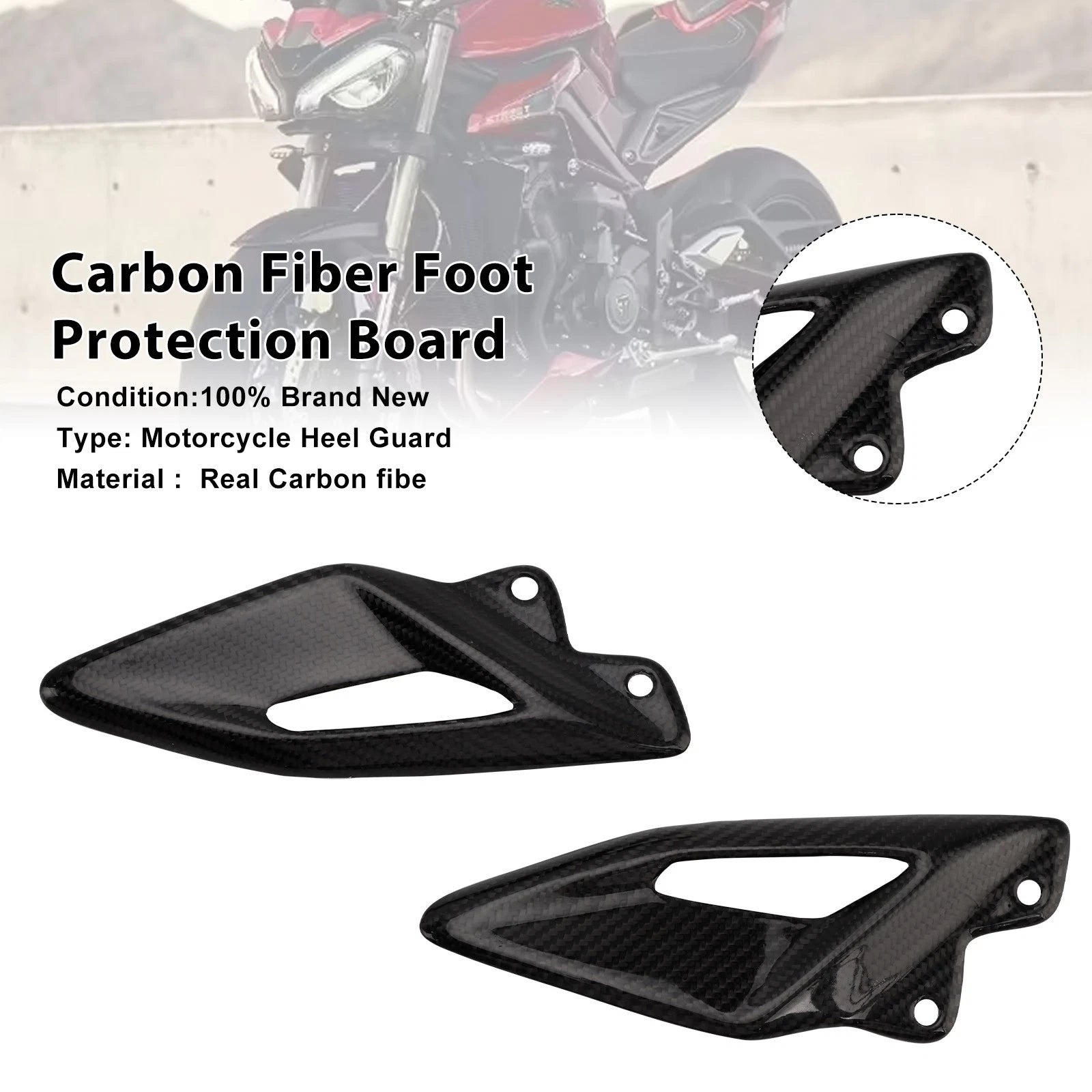 Real Carbon Fiber Foot Protection Board for Street Triple 765 RS (2016–2022)
