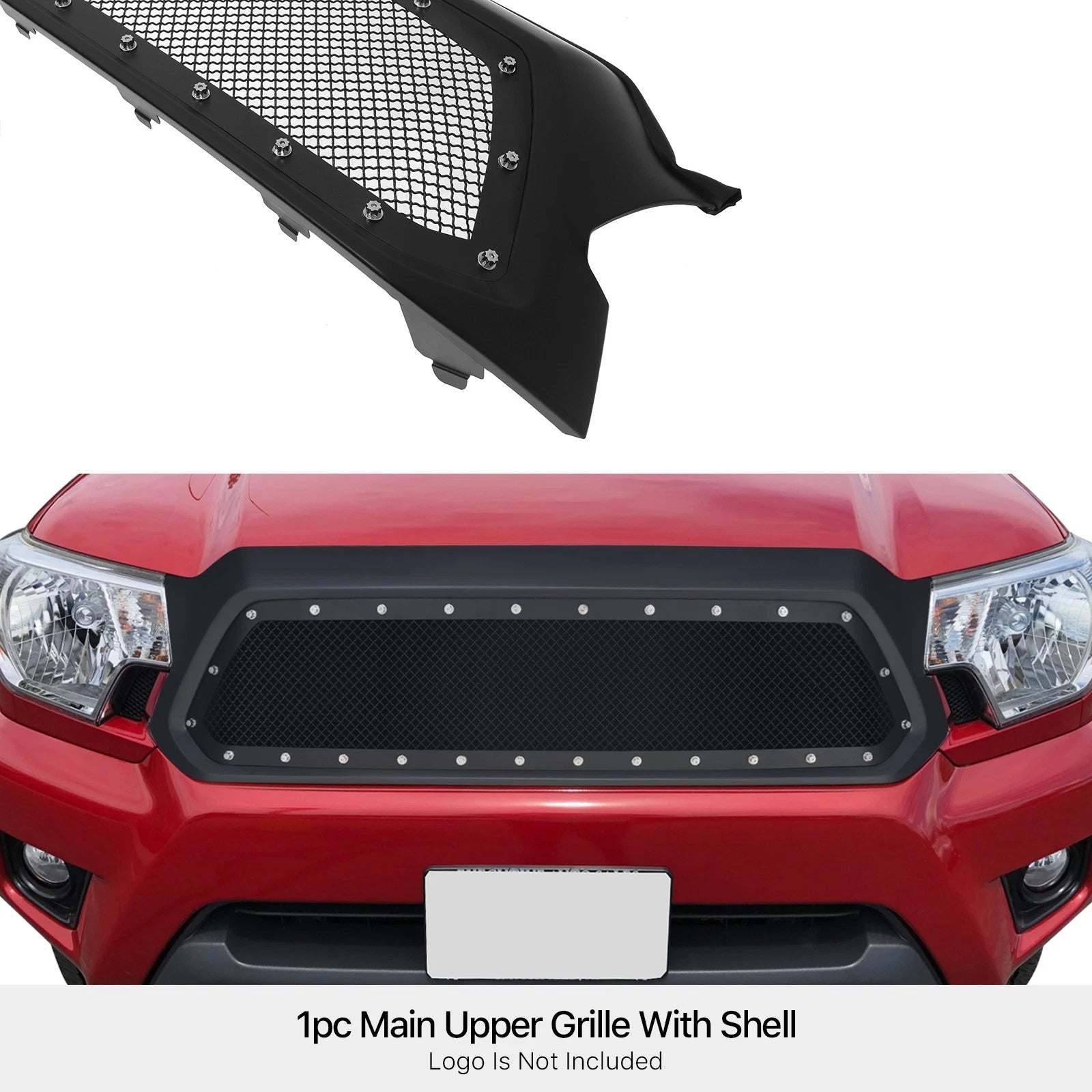 Upper Black Mesh Rivet Grille for Toyota Tacoma (2012-2015)