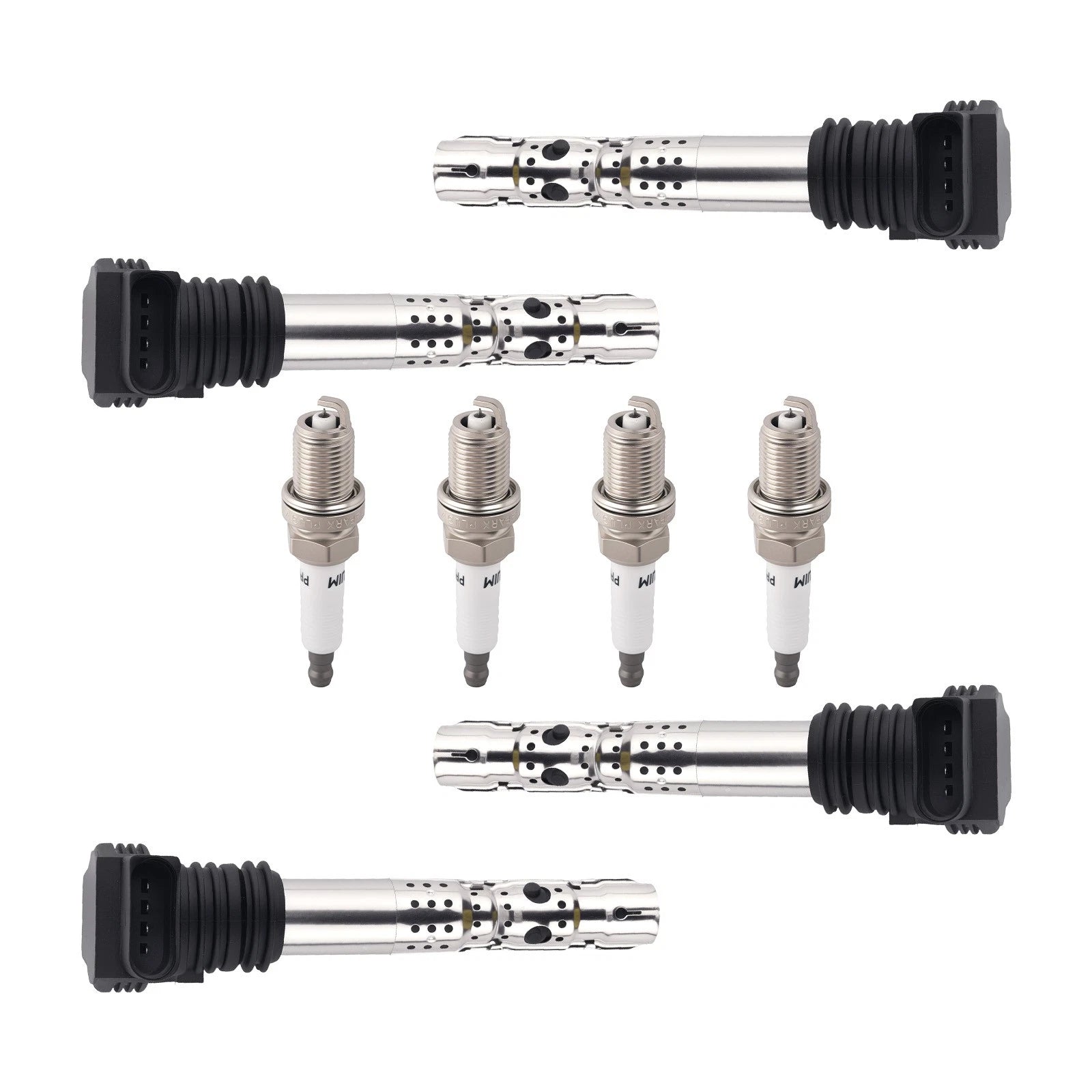 Set of 4 Ignition Coils + Spark Plugs for Audi TT A4 A6 2001–2006 UF437