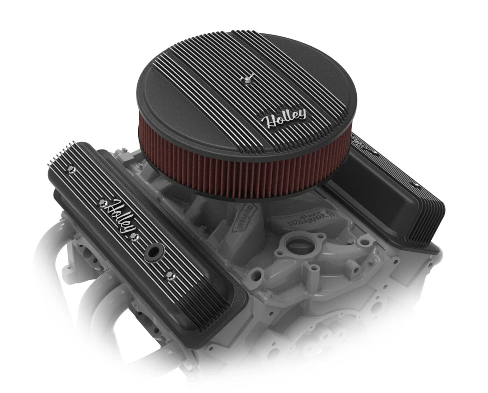 Valve Covers Replacement Black Finned Script for Small Block Chevy 350 Vortec TBI (TBD)