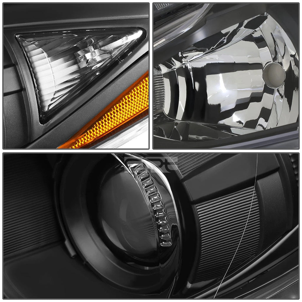 Pair of Projector Headlight Lamps for Mazda 3 (2014–2016) - Black Amber