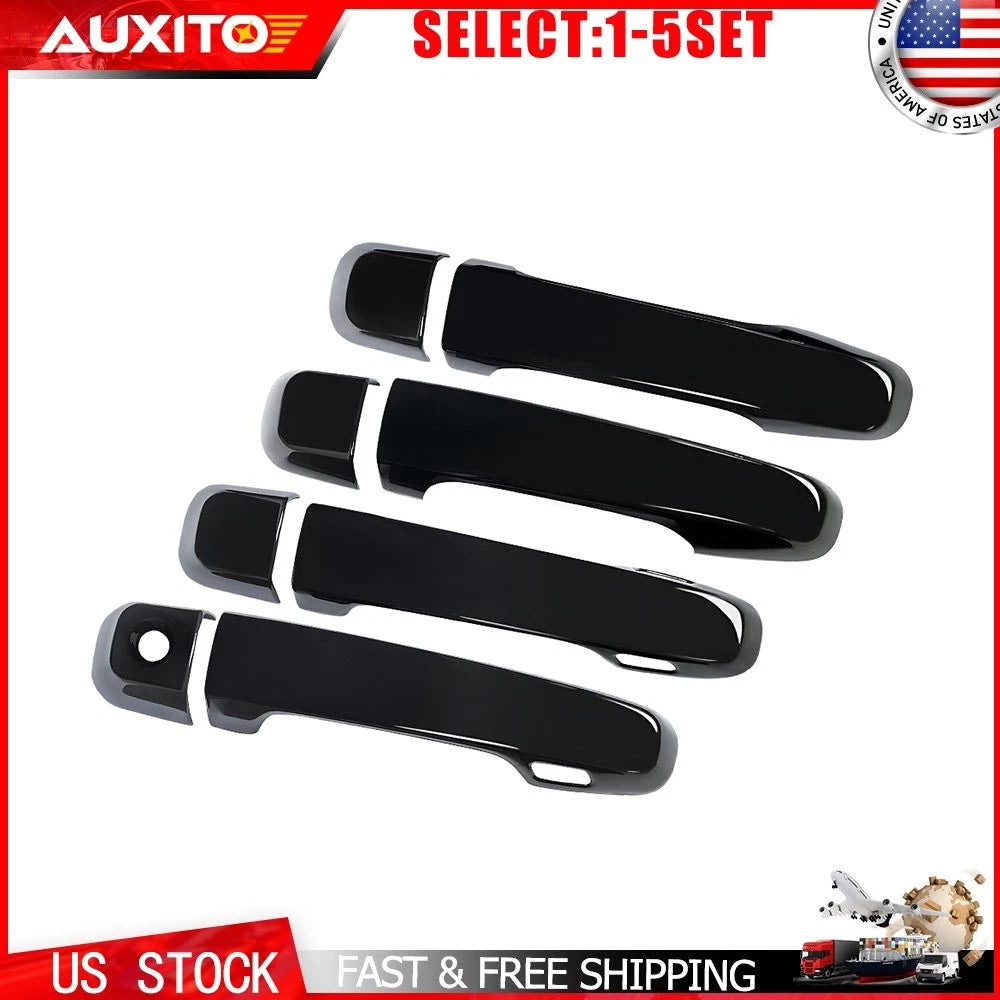 Set of 4 Gloss Black Door Handle Cover Trim for Lexus GX460 (2010–2022)