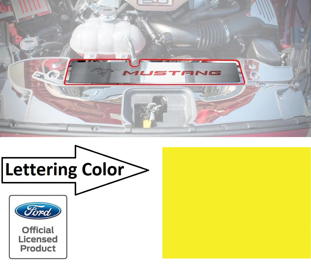 Radiator Cover Plate with Solid Yellow Letters for 2015–2017 Mustang GT