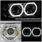 Projector LED Halo Ring Chrome Clear Headlight for Peterbilt 359 379 389 (1981–2021)