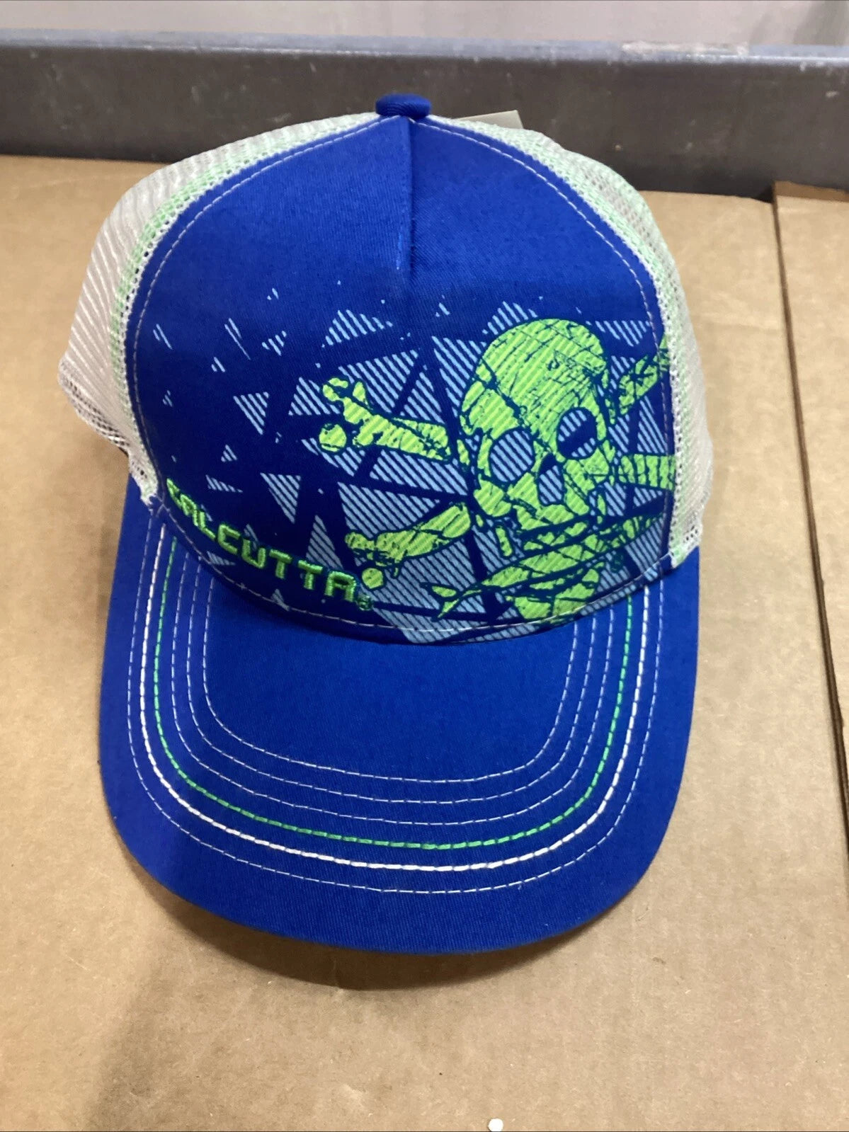 Calcutta Cap BRS121030 for Youth Blue/White Adjustable Mesh (NWT)