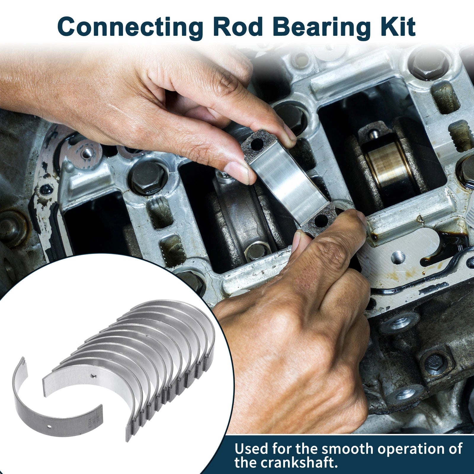Set of 12 Connecting Rod Bearings for Toyota  No. 1304165010