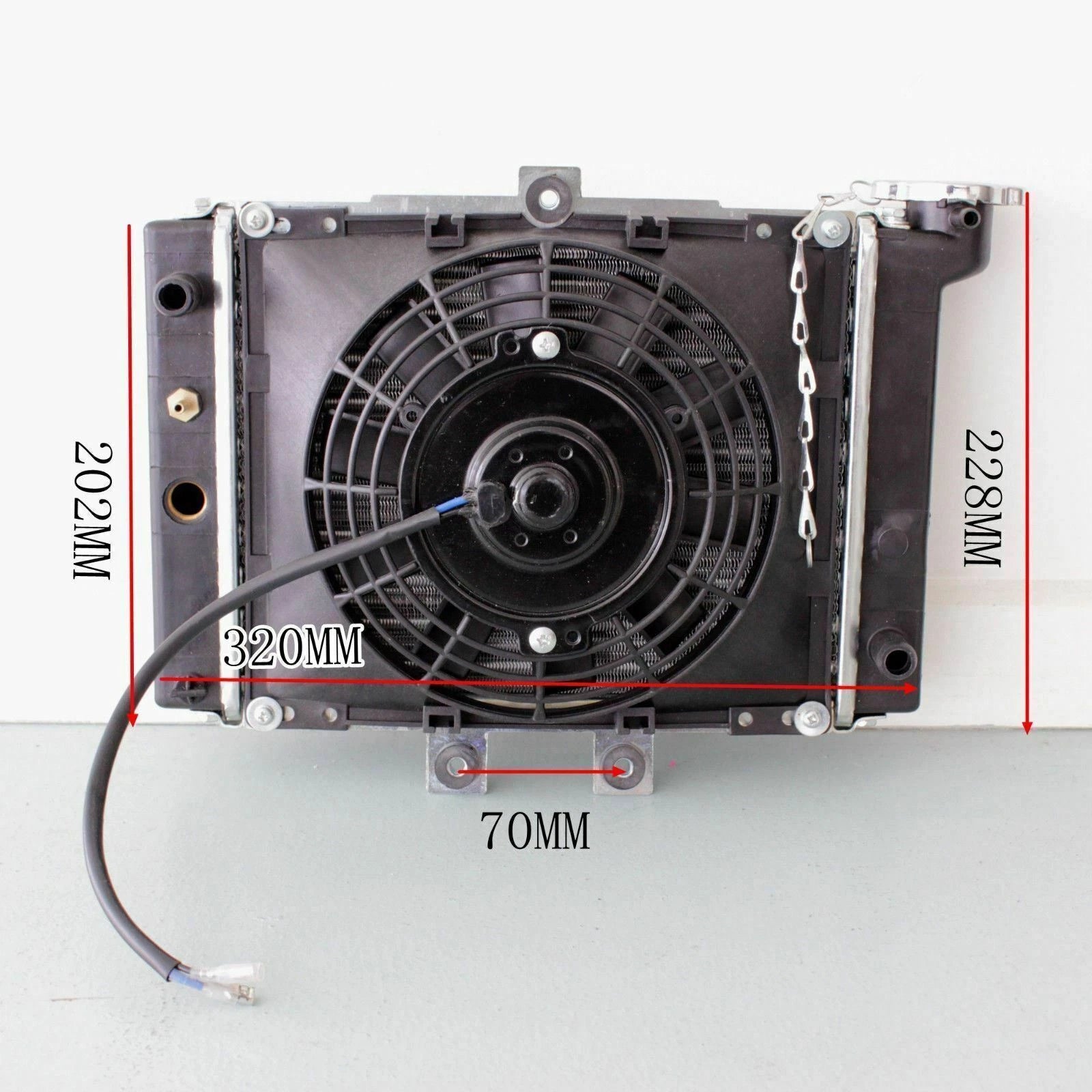 Water Cooled Radiator Cooler + Fan for 150cc 200cc 250cc PIT Quad ATV Buggy