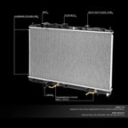 Aluminum Core Replacement Radiator for Mitsubishi Mirage (1997–2002) DPI 1907