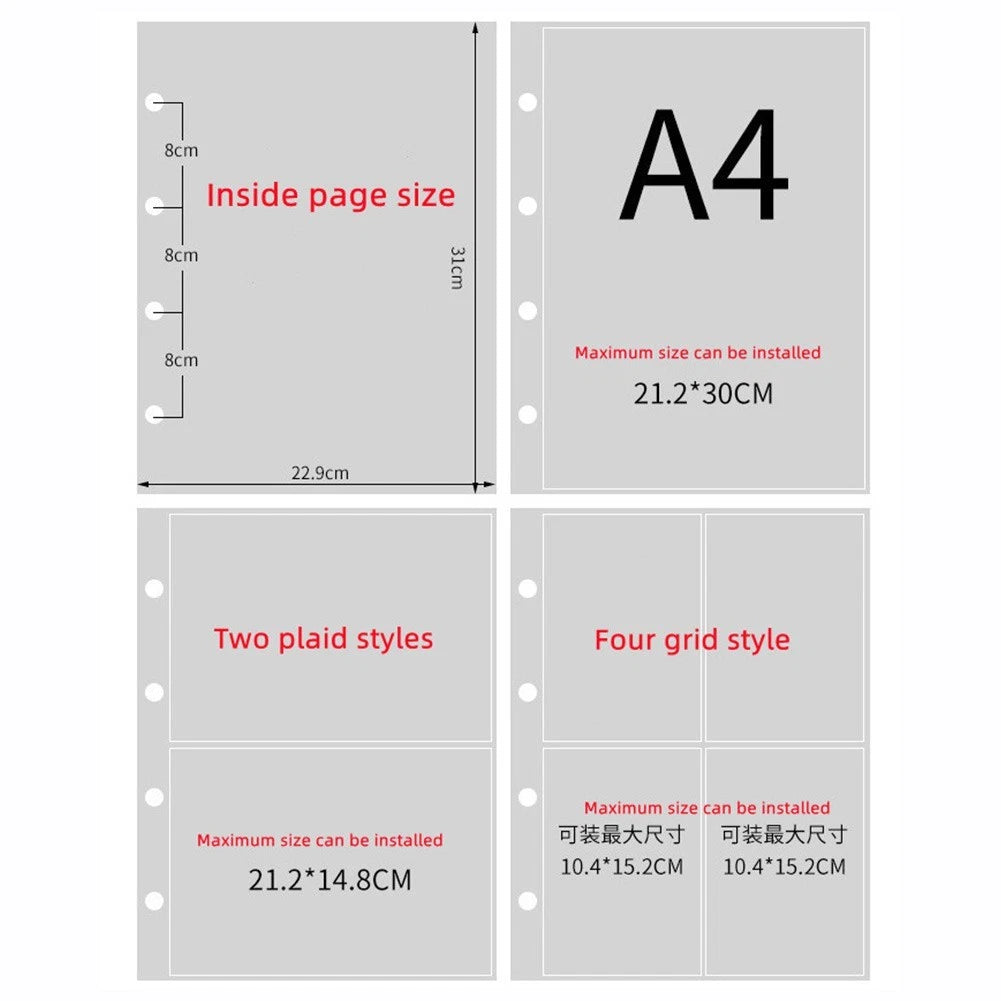 Set of 4 Binder Sleeves for Photo Album