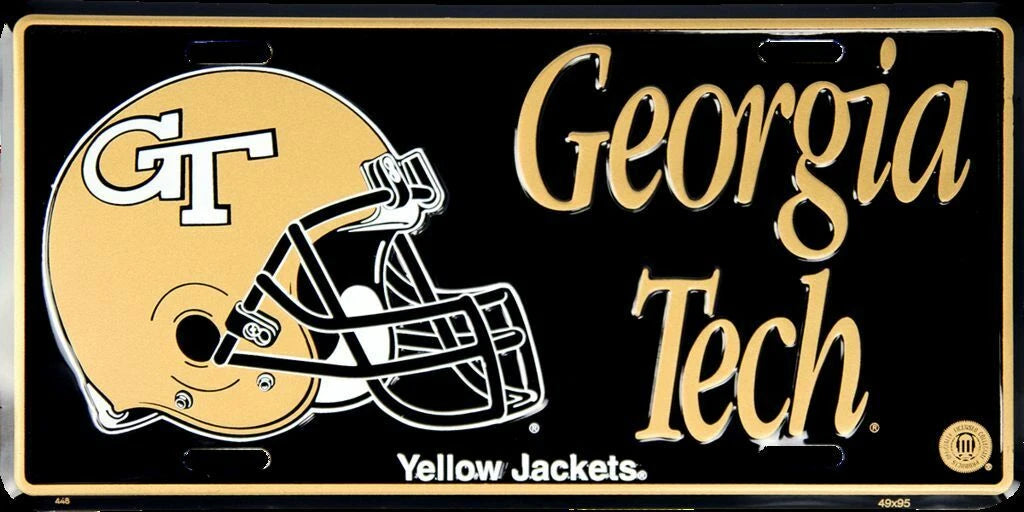 Georgia Tech Embossed Metal License Plate for Trucks (6x12)